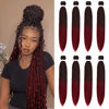 Picture of 8 Pack Ombre Braiding Hair Pre Stretched - 36" 110G/Pack Premium Kanekalon Pre Stretched Braiding Hair Extensions, Professional Itch Free Hot Water Setting Perm Yaki Texture Prestretched Hair(1Bbug)