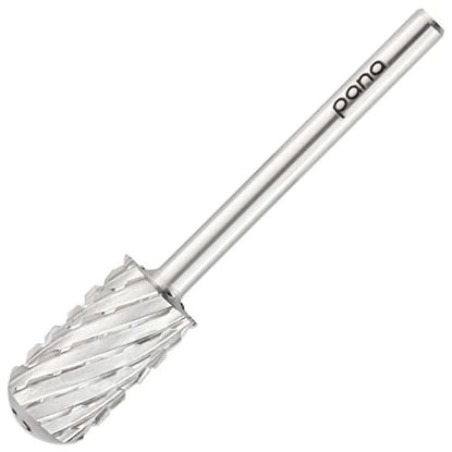 Picture of PANA Smooth Top Large Barrel 3/32" Shank Size - (Silver, 3X Coarse Grit) - Fast remove Acrylic or Hard Gel Nail Drill Bit for Manicure Pedicure Salon Professional or Beginner