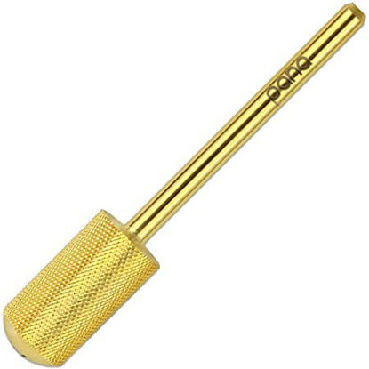 Picture of PANA Smooth Top Large Barrel 3/32" Shank Size - (Gold, Extra Fine Grit) - Fast remove Acrylic or Hard Gel Nail Drill Bit for Manicure Pedicure Salon Professional or Beginner