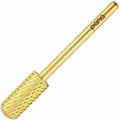 Picture of PANA Smooth Top Small Barrel 3/32" Shank Size - (Gold, Coarse Grit) - Fast remove Acrylic or Hard Gel Nail Drill Bit for Manicure Pedicure Salon Professional or Beginner