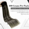 Picture of LAAVOO Clip in Hair Extensions Real Human Hair Ombre Natural Black to Silver Grey with Black Remy Human Hair Extensions Clip ins Balayage Double Weft Thick 20 Inch 7Pcs 120g