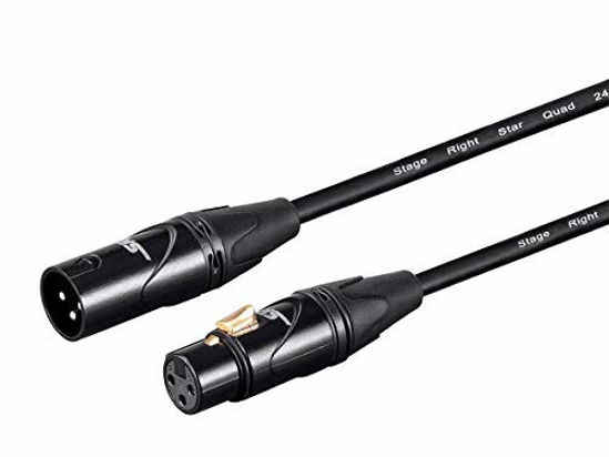 Picture of Monoprice Starquad XLR Microphone Cable - 75 Feet - Black | XLR-M to XLR-F, 24AWG, Optimized for Analog Audio - Gold Contacts - Stage Right Series