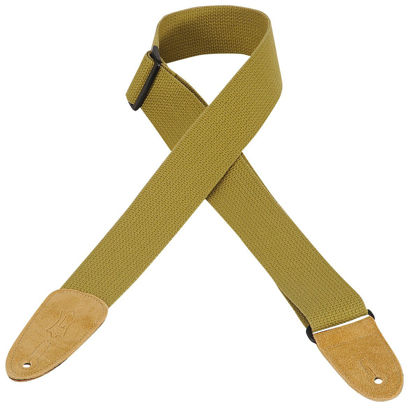 Picture of Levy's Leathers 2" Cotton Guitar Strap with Suede Ends and Tri-glide Adjustment, Adjustable to 58"; Tan (MC8-TAN)