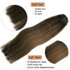 Picture of Honsoo Clip In Hair Extensions Real Human Hair Dark Brown to Chestnut Brown 18in 70g 7pcs Vrigin Hair 9a Hair Natural Hair For Women (18"#2T6P2)