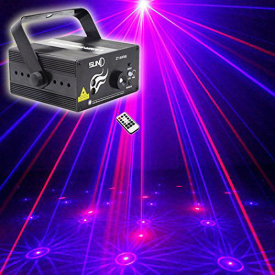 Picture of SUNY 3 Lens 18 Gobos Effect Blue LED Red Blue Laser Projector Stage Light for DJ Disco Home Show Carnival Party Z18RB