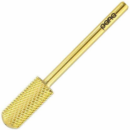 Picture of PANA Smooth Top Small Barrel 3/32" Shank Size - (Gold, Medium Grit) - Fast remove Acrylic or Hard Gel Nail Drill Bit for Manicure Pedicure Salon Professional or Beginner