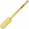 Picture of PANA Smooth Top Small Barrel 3/32" Shank Size - (Gold, 3X Coarse Grit) - Fast remove Acrylic or Hard Gel Nail Drill Bit for Manicure Pedicure Salon Professional or Beginner