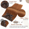 Picture of Full Shine Copper Hair Extensions Clip in Human Hair Long Auburn Brown Clip in Hair Extensions Remy Hair Natural Extensions for Women Clip ins Double Weft Straight 7 Pcs 120 Grams 24 Inch