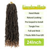 Picture of Umylar New Faux Locs Crochet Hair 24 Inch ,7 Packs Extensible Soft Locs Goddess Crochet Hair, Pre-Looped Soft Locs Synthetic Crochet Hair For Black Women(24Inch,1B/27#)