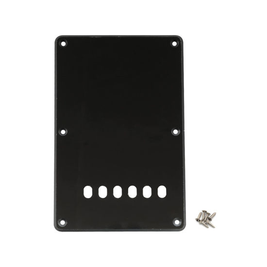 Picture of Musiclily Guitar Back Plate Tremolo Cavity Cover Backplate for China Made Squier Guitar Parts,1Ply Black