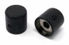 Picture of Vintage Forge Black Metal Flat Top Barrel Knobs for Electric Guitar and Bass (Set of 2) 6mm Shaft with Set Screw BK30M-BLK