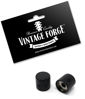 Picture of Vintage Forge Black Metal Flat Top Barrel Knobs for Electric Guitar and Bass (Set of 2) 6mm Shaft with Set Screw BK30M-BLK