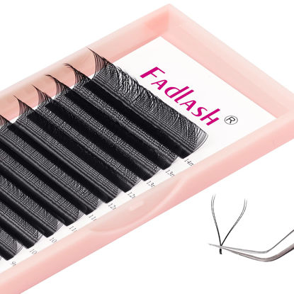 Picture of Y Lashes Extensions D Curl Mixed Tray YY Lash Extensions Premade Fans Weave Y Shape Tips Volume Lash Extensions (YY-0.07-D, 8-14mm Mix)