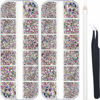 Picture of 4488 Pieces Nail Art Rhinestones Crystal Flatback Rhinestones with Rhinestone Picker Pick Up Tweezers for Nails Art Clothes Shoes Bags Decoration (AB Color)