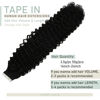 Picture of Sunny Tape in Hair Extensions Curly Black Tape in Extensions Real Human Hair Kinky Curly Tape on Hair Extensions For Women Natural Black Curly Tape Hair 20inch 20pcs 50g