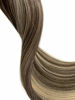 Picture of Hair Extensions Clip in Brown with Blonde Balayage Human Hair 15 Inch Short Straight Clip in Highlighted Remy Hair Extensions for Women 70grams 7pcs