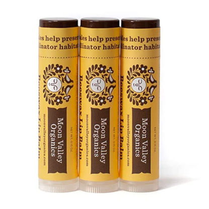 Picture of Beeswax Lip Balm, Sweet Honey, Moon Valley Organics, Organic Ingredients, for Lips and Cuticles, Moisturizing, Three Pack Bundle