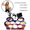 Picture of MUKIKIM Rock and Roll It - Drum Live. Roll Up Portable Drum Set for Kids & Adults. Practice Pad Kit for Beginners. Electronic Silicone Drum Practice Pad | Headphones | Pedals | Drum Sticks