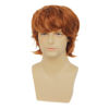 Picture of Wiwige Mens Orange Wig Short Layered Fluffy Natural Wig Synthetic Heat Resistant Halloween Cosplay Wig for Males