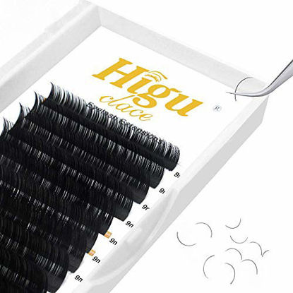 Picture of Higu Classic Eyelash Extensions 0.07mm D 9mm Tray Individual Eyelash Extensions Silk Classic Lashes Extension Premium Single Lash Extensions Professional Salon Use(0.07 D 9mm)