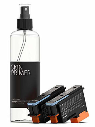 Picture of Prinker S Temporary Tattoo Color Ink Refill Set with Premium Cosmetic Full Color Ink Cartridge and Skin Primer - Compatible with Prinker S device