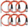 Picture of Seismic Audio SATRXL-M3Red6 3-Feet XLR Male to 1/4-Inch TRS Patch Cables - Red