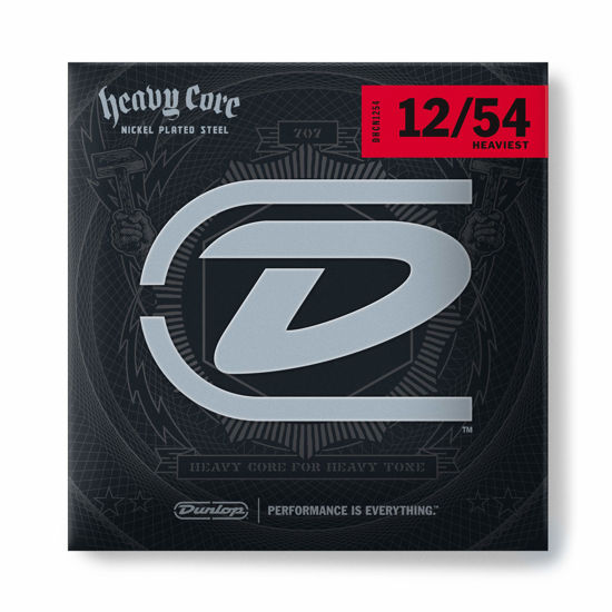 Picture of Dunlop DHCN1254 Heavy Core Nickel Wound Guitar Strings, Heaviest, .012-.054, 6 Strings/Set