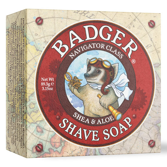 Picture of Badger - Shaving Soap Puck, Aloe Vera & Coconut Oil with Bergamot Essential Oil, Natural Shave Soap Puck, Mens Shaving Soap Bar, Shaving Cream Puck, 3.15 oz Bar