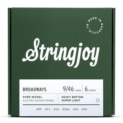 Picture of Stringjoy Broadways Heavy Bottom Super Light Gauge (9-46) Pure Nickel Electric Guitar Strings