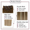 Picture of Sunny Clip in Hair Extensions Brown to Blonde 16 inch Hair Extensions Clip in Human Hair Medium Brown to Ash Blonde Mix Blonde 7pcs/120 gram