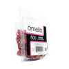 Picture of 500 Count Red Rubber Bands in Re-closable Container for Ponytails and Braids