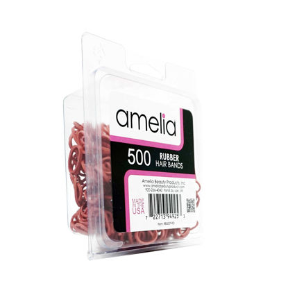 Picture of 500 Count Red Rubber Bands in Re-closable Container for Ponytails and Braids