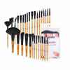 Picture of Make Up Brushes, Deep Yellow Professional Burlywood Makeup Brush Kits Comfortable Fiber Hair 32 Piece Eye Shadow Eyebrow Kabuki Foundation Brush Rolling Bag