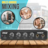 Picture of Pyle Compact Karaoke Audio Mixer - Professional Portable Audio Sound Mixer Mic Receiver w/ Two Microphone Inputs, RCA, AUX, Mic Level/Music/Echo Controls, for DJ Sound, Home Party & Theater - PDKRMX2M