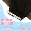 Picture of Sunny 22inch Tape in Hair Extensions Ombre Human Hair Black to Brown Tape in Long Hair Extensions PU Balayage Tape in Human Hair Extensions Black Ombre Dark Brown Mix Ash Blonde 50g 20pcs