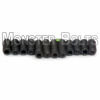 Picture of Guitar Saddle Bridge Height Adjustment Hex Screws set (12) for US/Inch and Metric - MonsterBolts (Inch - #4-40 x 1/4" & 5/16", Black)