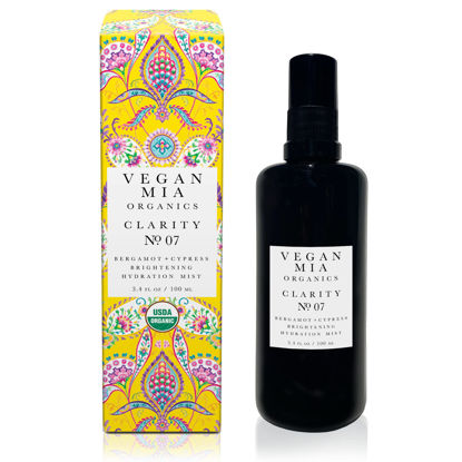 Picture of Vegan Mia - USDA Organic Clarity Brightening Face Mist Hydrating Spray - Rose Water Spray for Face with Bergamot Essential Oil, Ylang-Ylang Essential Oil & Cypress Essential Oil - Dewy Face Moisturizer, Setting Spray for Makeup & Face Primer, 3.4 oz