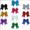 Picture of Glitter Cheer Bows - Cheerleading Softball Gifts for Girls and Women Team Bow with Ponytail Holder Complete your Cheerleader Outfit Uniform Strong Hair Ties Bands Elastics by Kenz Laurenz (1) (Maroon)