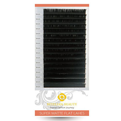 Picture of BEYELIAN MATTE BLACK Ellipse Flat Eyelash Extensions Mink Individual Semipermanent Lash Extensions C 0.15mm 9mm