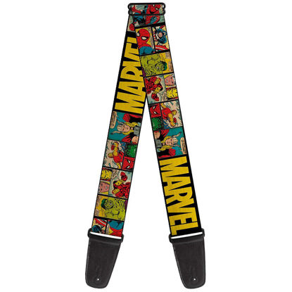 Picture of Buckle-Down Guitar Strap - MARVEL/Retro Comic Panels Black/Yellow - 2" Wide - 29-54" Length