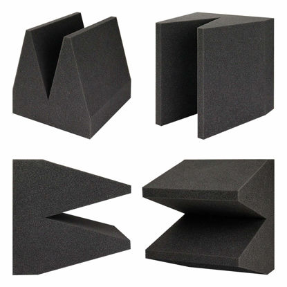 Picture of TroyStudio Anechoic Foam Wedges - 8 X 8 X 8 Inches 4 Pack Large Bass Trap Acoustic Foam Panels Ceiling Wall Corners…