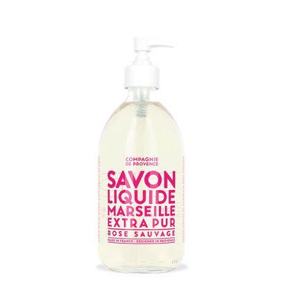 Picture of Compagnie de Provence Savon de Marseille Extra Pure Liquid Soap - Wild Rose - 16.7 Fl Oz Glass Pump Bottle