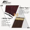 Picture of Moresoo Wine Red Hair Extensions Tape in Human Hair Extensions 24 Inch Adhesive Tape Hair for Women 20pcs Solid Color #99J Wine Red Glam Seamless Hair Extensions 50g