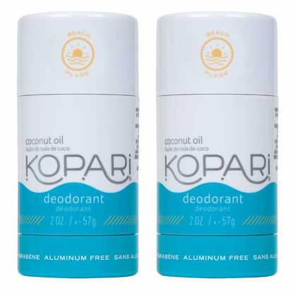 Picture of Kopari Aluminum Free Natural Deodorant with Organic Coconut Oil | Beach 2 Pack | Vegan, Gluten Free, Cruelty Free, Non-Toxic, Paraben Free, Natural Deodorant for Men & Women, Odor Protection, Naturally Derived Plant Based Ingredients | 2.0 oz