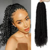 Picture of Passion Twist Hair - 8 Packs 22 Inch Passion Twist Crochet Hair For Black Women, Crochet Pretwisted Curly Hair Passion Twists Synthetic Braiding Hair Extensions (22 Inch 8 Packs, #2)