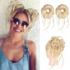 Picture of Messy Bun Hair Piece, HOOJIH 2 Pack Super Long Tousled Updo Hair Bun Extensions Wavy Hair Wrap Ponytail Hairpieces Hair Scrunchies with Elastic Hair Band for Women Girls - Blonde Mixed