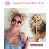 Picture of Messy Bun Hair Piece, HOOJIH 2 Pack Super Long Tousled Updo Hair Bun Extensions Wavy Hair Wrap Ponytail Hairpieces Hair Scrunchies with Elastic Hair Band for Women Girls - Blonde Mixed