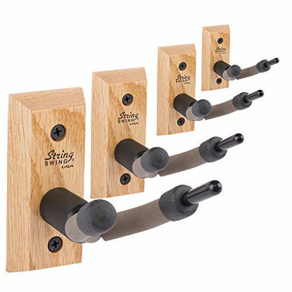 Picture of String Swing Violin Hanger Wooden Wall Mount for Home & Studio CC01V-O Hardwood Oak (4 Pack)