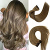 Picture of Clip in Hair Extensions Ash Brown #8 Remy Human Hair Clip on Extensions 20 Inch 70grams 7pcs Soft Remy Brown Hair 2 Sets for a Full Head