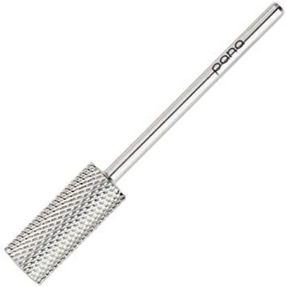 Picture of PANA Flat Top Small Barrel 3/32" Shank Size - (Silver, Fine Grit) - Fast remove Acrylic or Hard Gel Nail Drill Bit for Manicure Pedicure Salon Professional or Beginner